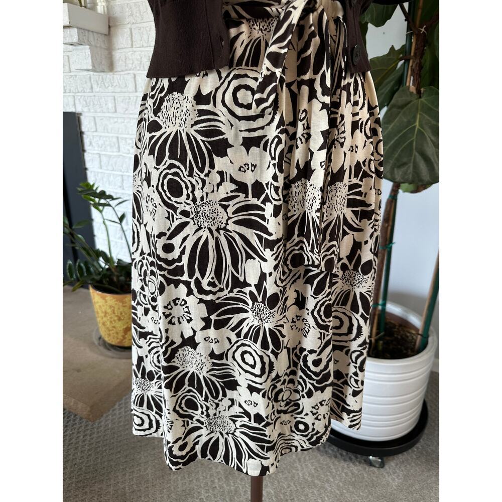 Banana Republic Women Wrap‎ Dress Silk Linen Blend Phoebe Set Y2K Preppy - Picture 3 of 16